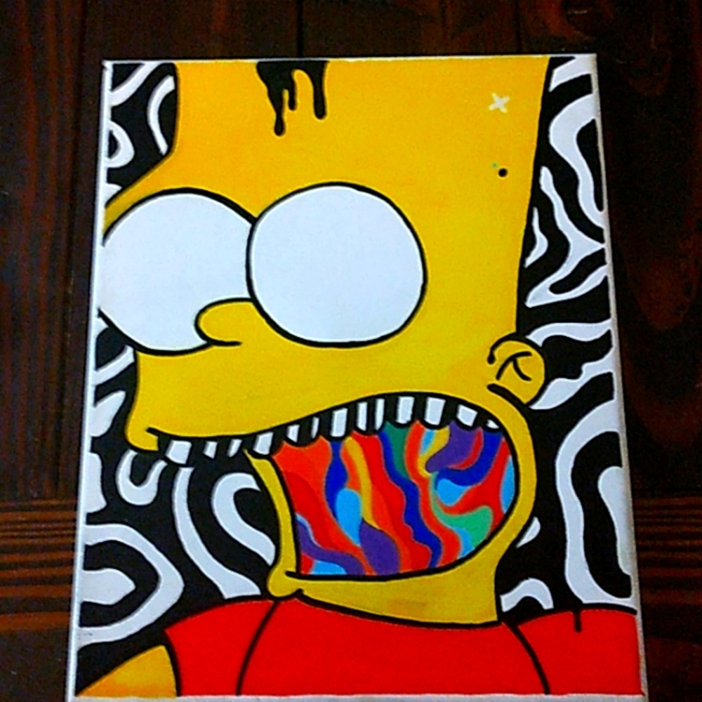 Bart simpson trippy painting